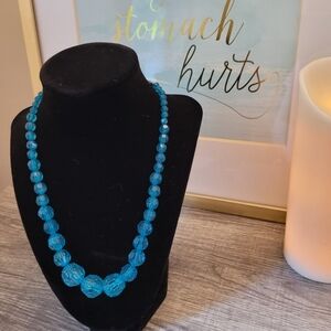 Blue beaded necklace